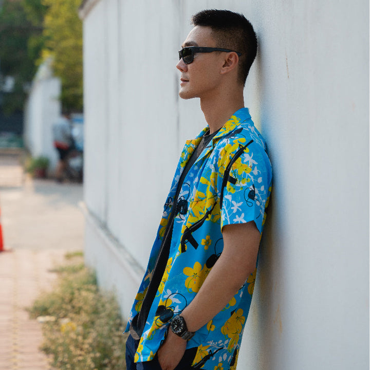 Valor PX Hawaii Shirt - ไอยรา ห้าห้าหก [Blue]