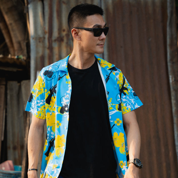 Valor PX Hawaii Shirt - ไอยรา ห้าห้าหก [Blue]