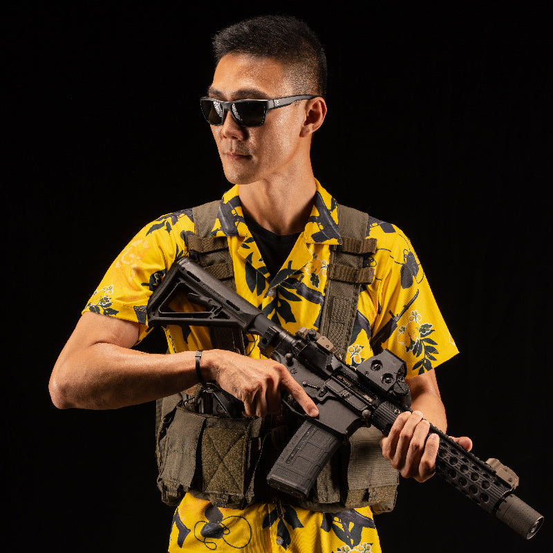 Valor PX Hawaii Shirt - พญาครุฑประทับ Scar [Yellow]