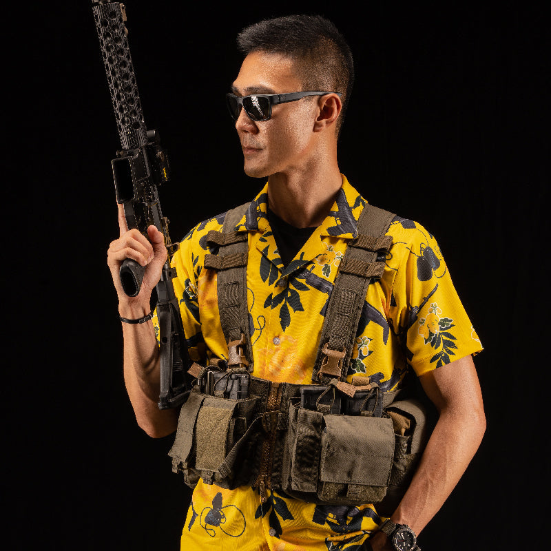 Valor PX Hawaii Shirt - พญาครุฑประทับ Scar [Yellow]