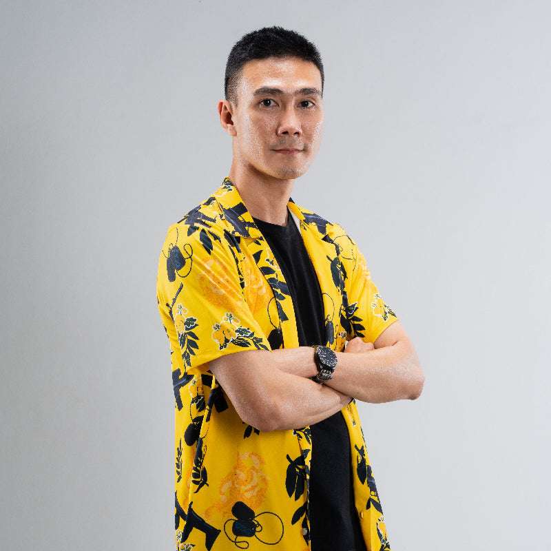 Valor PX Hawaii Shirt - พญาครุฑประทับ Scar [Yellow]