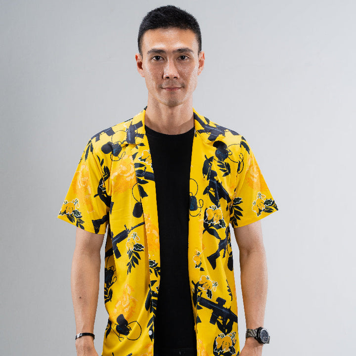 Valor PX Hawaii Shirt - พญาครุฑประทับ Scar [Yellow]