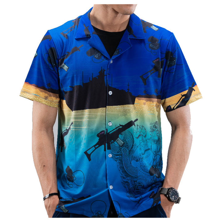 Valor PX Hawaii Shirt - มัจฉานุจู่โจม [Dark Blue]