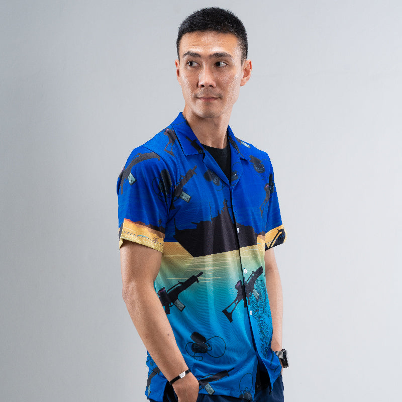 Valor PX Hawaii Shirt - มัจฉานุจู่โจม [Dark Blue]