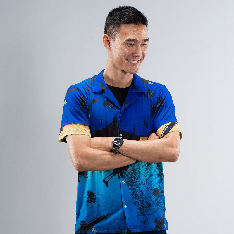 Valor PX Hawaii Shirt - มัจฉานุจู่โจม [Dark Blue]