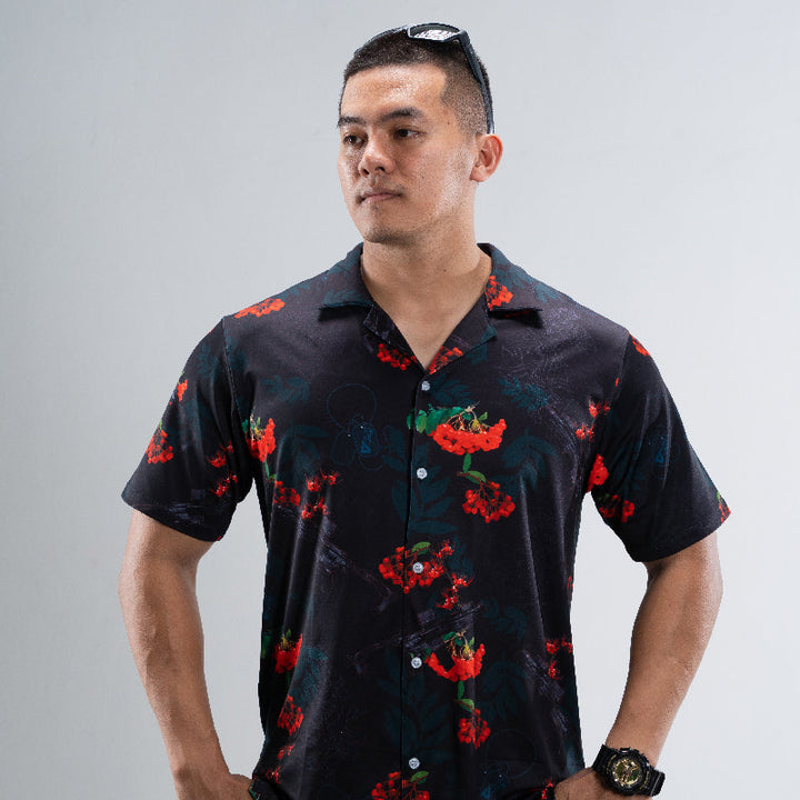 Valor PX Hawaii Shirt - หนุมาน MCX [Dark Grey]