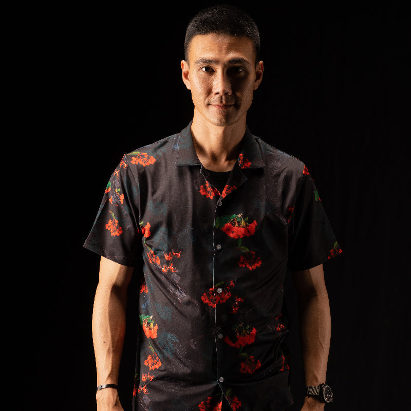 Valor PX Hawaii Shirt - หนุมาน MCX [Dark Grey]