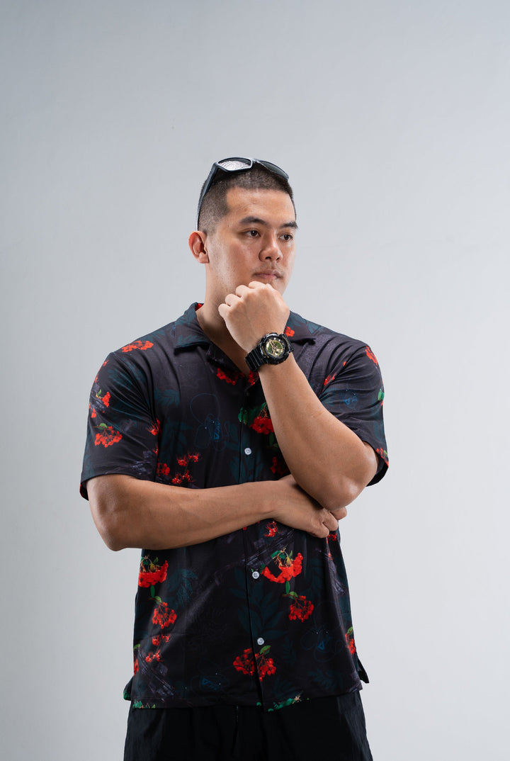 Valor PX Hawaii Shirt - หนุมาน MCX [Dark Grey]