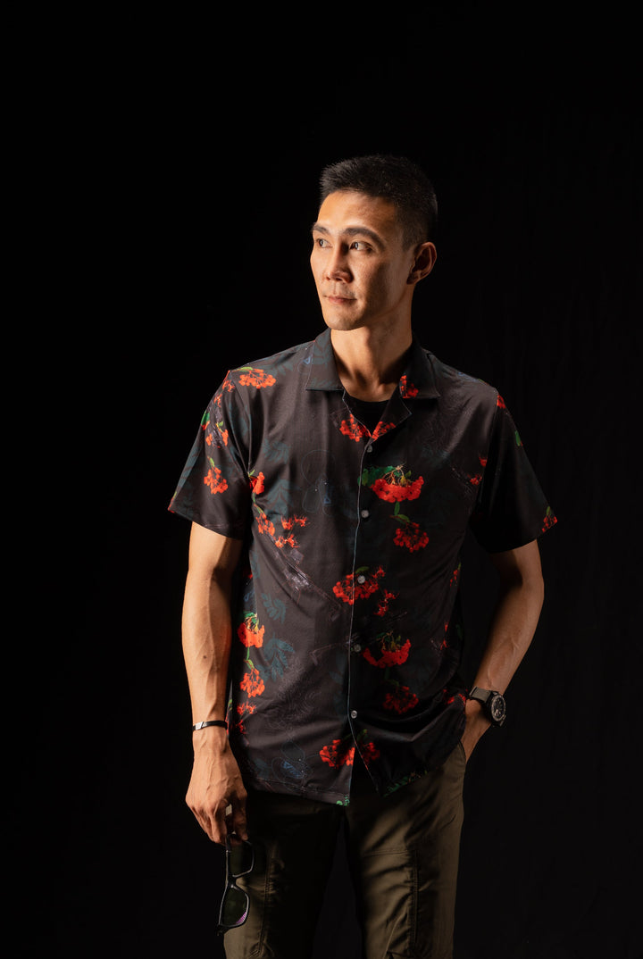 Valor PX Hawaii Shirt - หนุมาน MCX [Dark Grey]